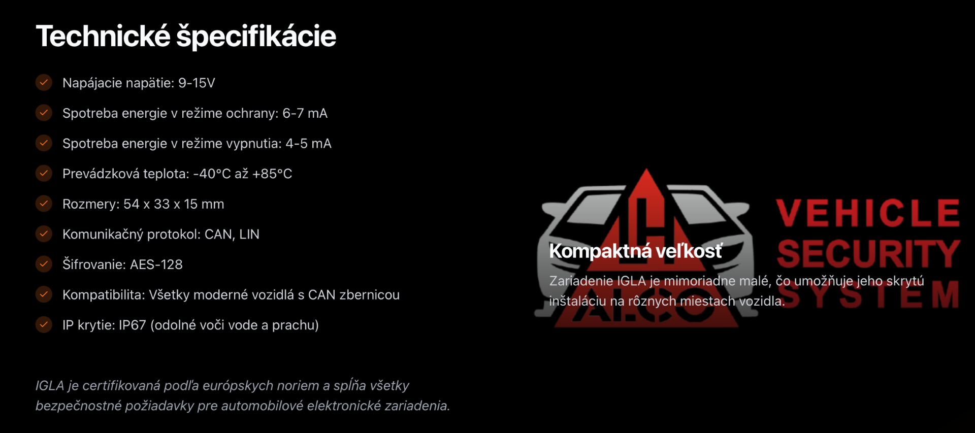 IGLA vehicle security system